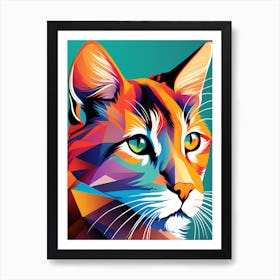 Cat digital art, cat art, cat portrait, Art Print