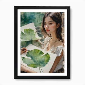 Diffusion Lotus Leaf Art Print