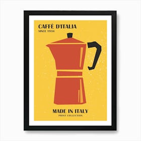 Coffee retro art print, Italy, Vintage poster , Bar, Kitchen Art Print