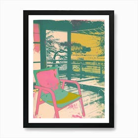  Naoshima Japan Retro Duotone Silkscreen 3 Art Print