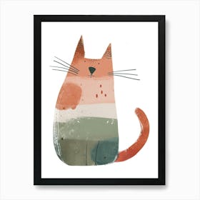 Cymric Cat Clipart Illustration 8 Art Print