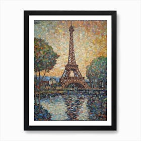 Eiffel Tower Paris Paul Signac Style 4 Art Print