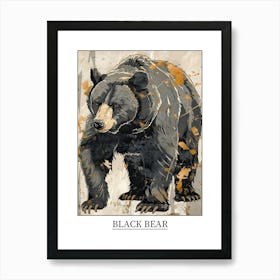 Black Bear Precisionist Illustration 2 Poster Art Print