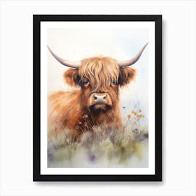 Highland Cow In The Grassy Land 3 Art Print