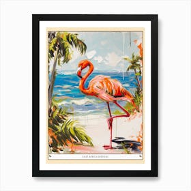 Greater Flamingo East Africa Kenya Tropical Illustration 2 Poster Art Print