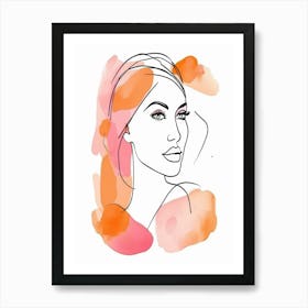 Watercolour Woman Line Art (16) Art Print