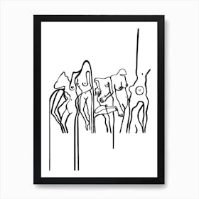 Nudists Bw Art Print