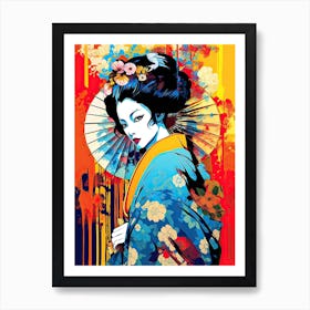 Geisha Pop Art Colours 1 Art Print