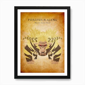 Furious Rajang Vintage Art Print