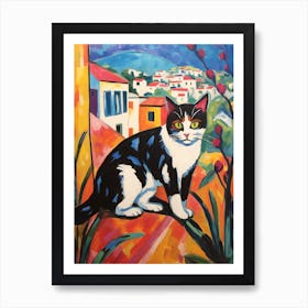 Painting Of A Cat In Gozo Malta 3 Art Print