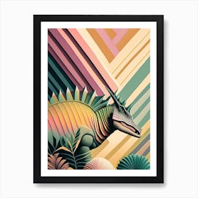 Stegoceras Pastel Dinosaur Art Print