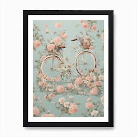 Roses On A Bicycle Art Print