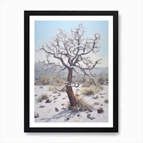 Dreamy Winter Painting Joshua Tree National Park United States Art Print