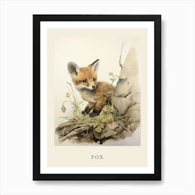 Beatrix Potter Inspired  Animal Watercolour Fox 4 Art Print