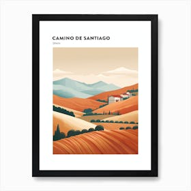 Camino De Santiago Spain 3 Hiking Trail Landscape Poster Art Print