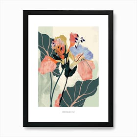 Colourful Flower Illustration Poster Geranium 2 Art Print