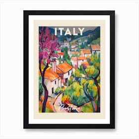 Cortona Italy 4 Fauvist Painting  Travel Poster Art Print