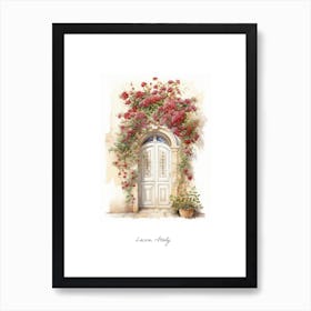 Lecce, Italy   Mediterranean Doors Watercolour Painting 2 Poster Art Print