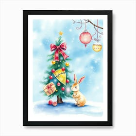 Christmas Bunny 8 Art Print