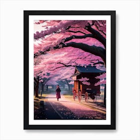 Dreamshaper V6 Walk Among The Cherry Blossoms Old Japanese Far 0 Art Print