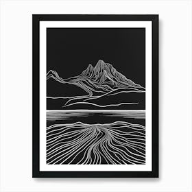 Beinn Tulaichean Mountain Line Drawing 4 Art Print