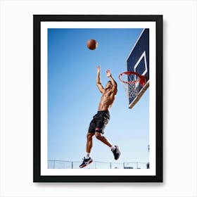 Young Shot Competition Play Board Urban Action Man Court Training Fitness Basket Abdomin (8) Art Print