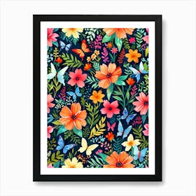 Floral Seamless Pattern 5 Art Print