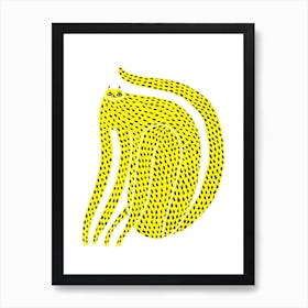 Cat Yellow New Art Print