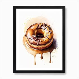 Peanut Butter Cup Donut Cute Neon 1 Art Print