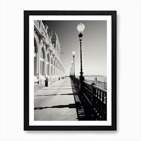 Nice, France, Mediterranean Black And White Photography Analogue 4 Art Print