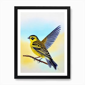 Yellowhammer Watercolour Bird Art Print