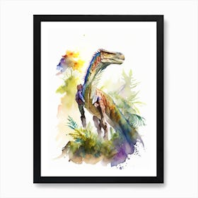 Eoraptor 1 Watercolour Dinosaur Art Print