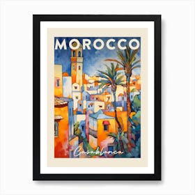 Casablanca Morocco 3 Fauvist Painting  Travel Poster Art Print