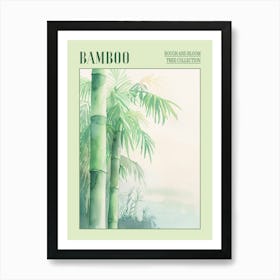 Bamboo Tree Atmospheric Watercolour Painting 6 Poster Art Print