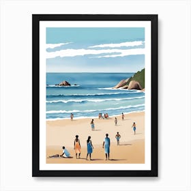 People On The Beach Painting (34) Art Print