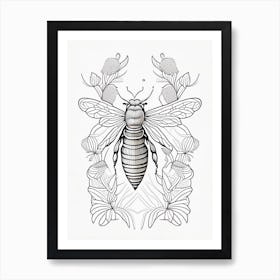 Insect Bee 3 William Morris Style Art Print