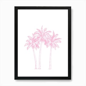 Pink Palm Trees Art Print