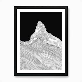 Fan Y Big Mountain Line Drawing 1 Art Print