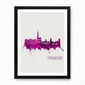 Strasbourg France City Purple Art Print