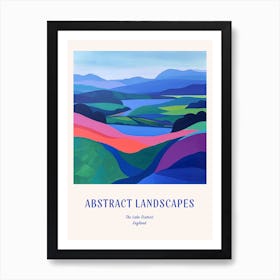 Colourful Abstract The Lake District England 2 Poster Blue Art Print