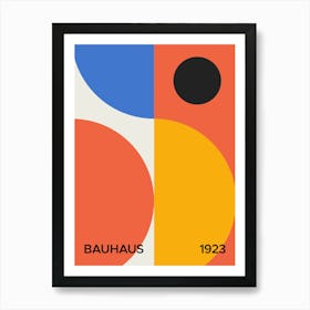 Bauhaus Exhibition 1923 Pattern 02, bauhaus, vintage, retro, pop, modern, contemporary, 70s, 90s, colorful, european, exhibition, museum, abstract, geometric, circles Art Print
