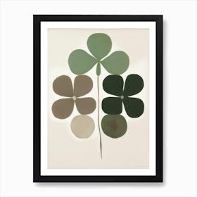 Four Leaf Clover Symbol Abstract Painting Art Print