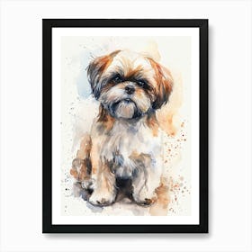 Shih Tzu Watercolor Painting 3 Art Print