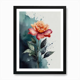 Watercolor Rose Canvas Print Art Print