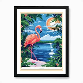 Greater Flamingo Pakistan Tropical Illustration 1 Poster Art Print