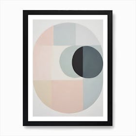 Seeing - True Minimalist Calming Tranquil Pastel Colors of Pink, Grey And Neutral Tones Abstract Painting for a Peaceful New Home or Room Decor Circles Clean Lines Boho Chic Pale Retro Luxe Famous Peace Serenity Art Print