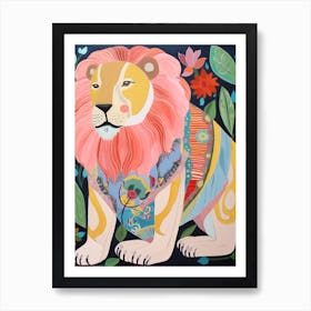 Maximalist Animal Painting Lion 3 Art Print