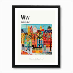 Kids Travel Alphabet  Warsaw 2 Art Print