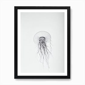 Granrojo Jellyfish Black & White Drawing Art Print