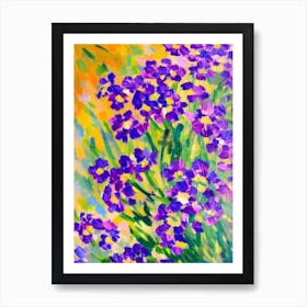 Queen Anne'S Lace Floral Print Abstract Block Colour 1 2 Flower Art Print